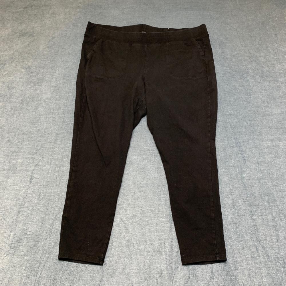 Torrid Cropped Leggings Womens 3 36x25 Black Cotton Stretch Yoga Workout Pull On